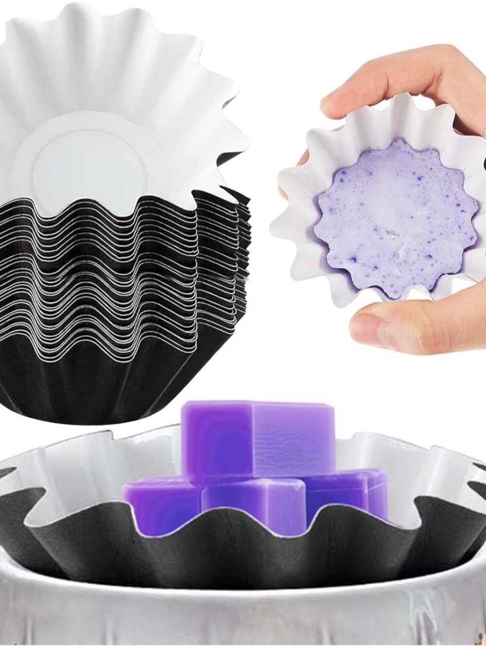 Reusable Wax Melt LinerBlack,25 Pieces